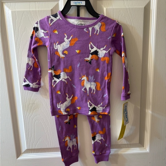 Carter's Purple and Orange Unicorn Pajama Set - Picture 1 of 1